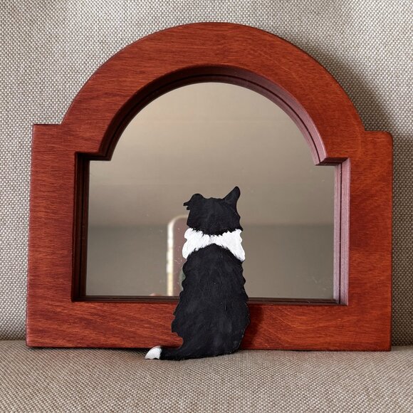 Dog Wall Mirror Judy Rand Handcrafted Vintage 1990s - Picture 8 of 9